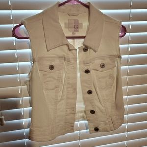 white denim vest